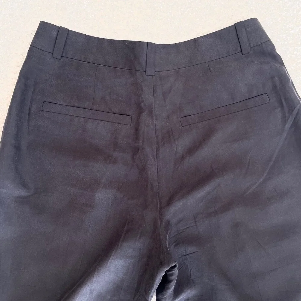 & Other Stories Wide Silk Trousers in Black Size 6